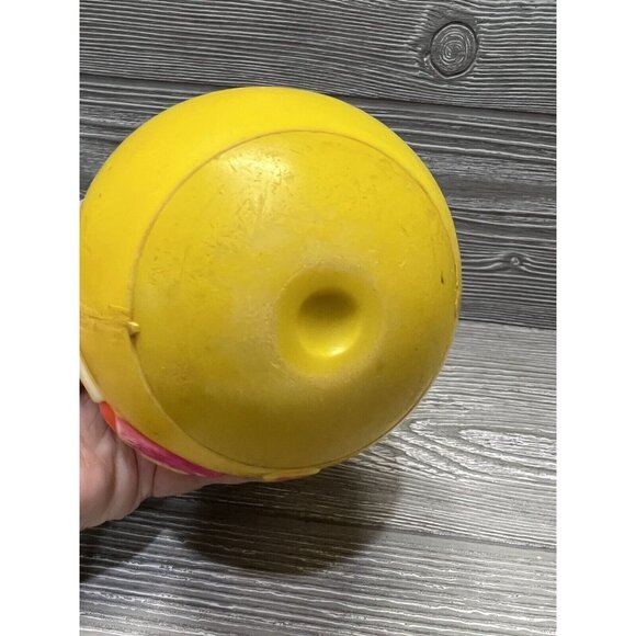 Vintage Roly Poly Baby Toy Yellow Clown Retro Nursery Decor Creepy Circus - Picture 6 of 8